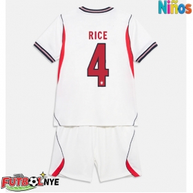 Camiseta Inglaterra Declan Rice #4 Primera Equipación para niños Mundial 2026 manga corta (+ pantalones cortos)